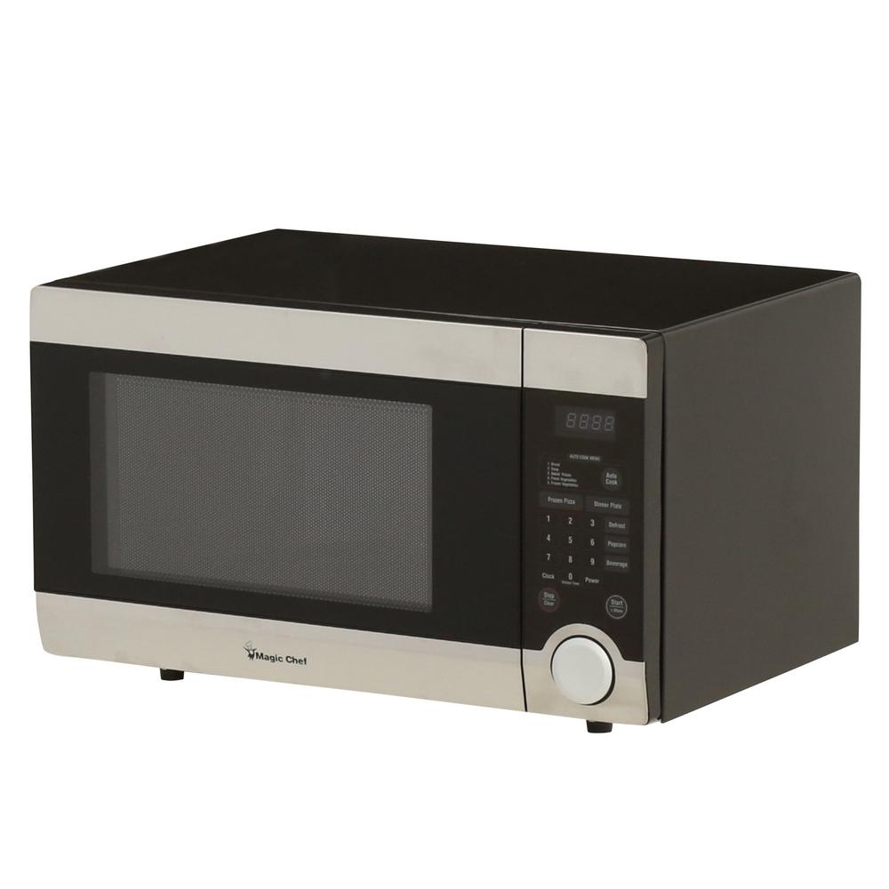 Magic Chef 1.1 cu. ft. Countertop Microwave in Stainless Steel-MCD1110ST1 - The Home Depot