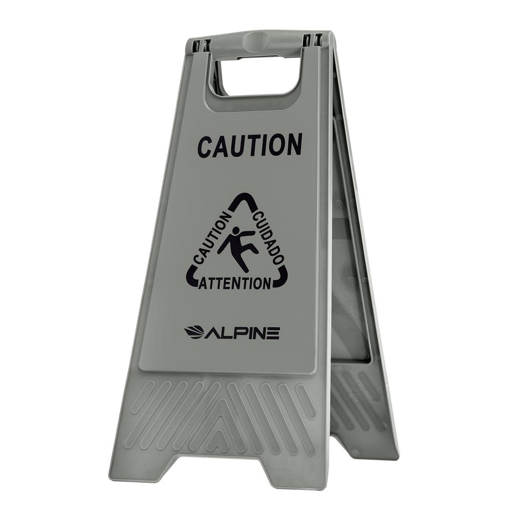 Alpine Industries 24 In Gray Bilingual Caution Wet Floor Sign 499