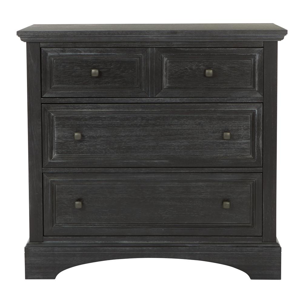 Black Solid Wood Dressers Chests Bedroom Furniture The Farmhouse Basics 3 Drawer Rustic Black Chest