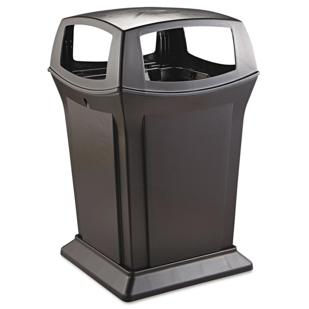 Carlisle Bronco 44 Gal Gray Round Trash Can With Dolly 3 Pack 34114423 The Home Depot