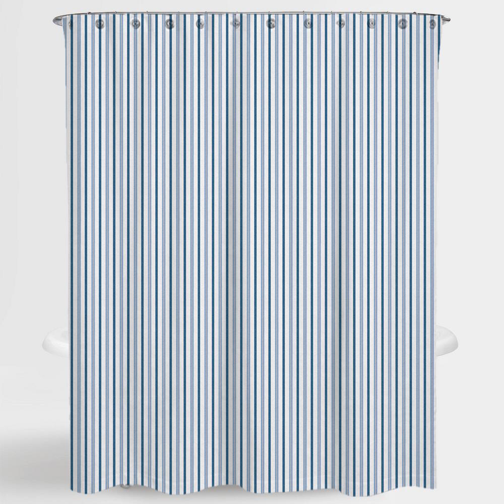 Striped Blue Shower Curtains Shower Accessories The Home Depot