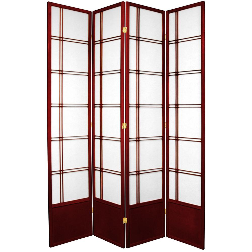 7 ft. Rosewood 4Panel Room Divider84DCRWD4P The Home Depot