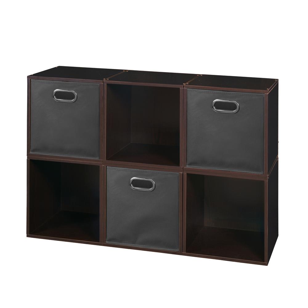 Niche Cubo 39 in. W x 26 in. H Truffle/Grey 6-Cube and 3-Bin Organizer ...