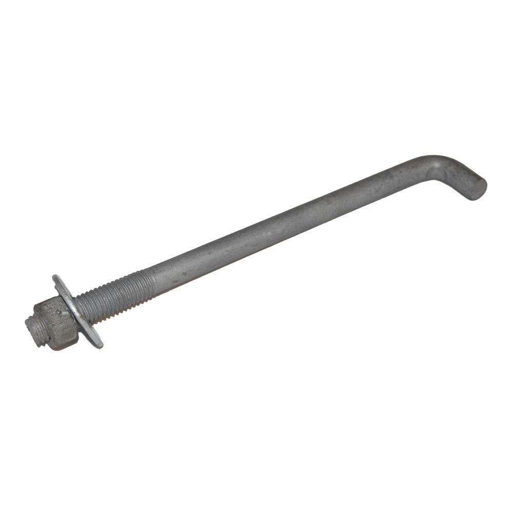 12 in. Galvanized Metal Anchor Bolt with Nut and Washer-ABW/GAB5812 ...