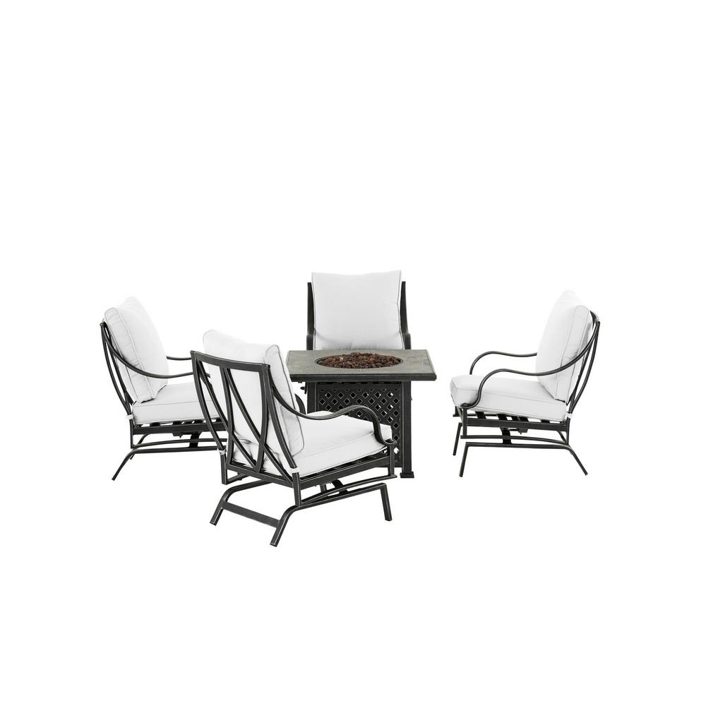 Hampton Bay Black Fire Pit Patio Sets Outdoor Lounge