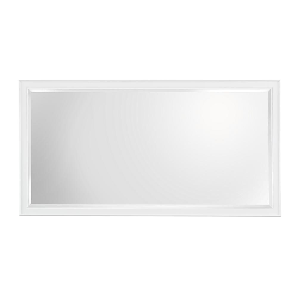 Home Decorators Collection 60 In W X 31 In H Framed Rectangular Beveled Edge Bathroom Vanity Mirror In White Gawm3160 The Home Depot