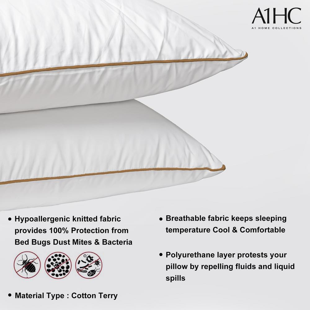 A1 Home Collections Gots Certified Cotton Zippered Organic Pillow