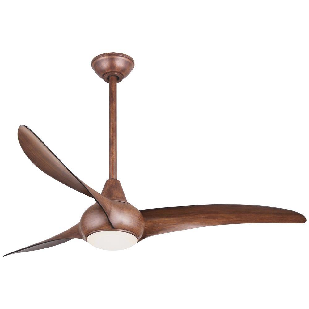 Minka Aire Light Wave 52 In Integrated Led Indoor Distressed Koa Ceiling Fan With Light With Remote Control