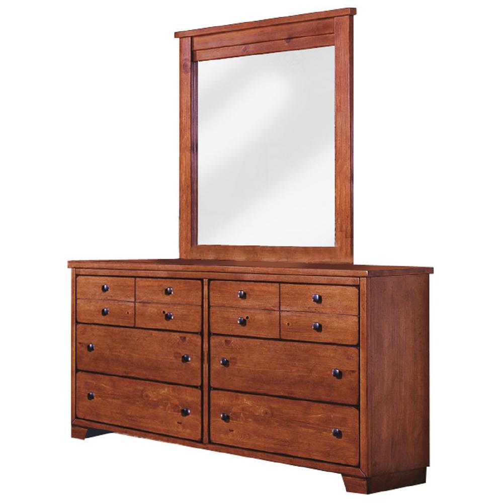 Progressive Furniture Diego 6 Drawer Pine Dresser With Mirror