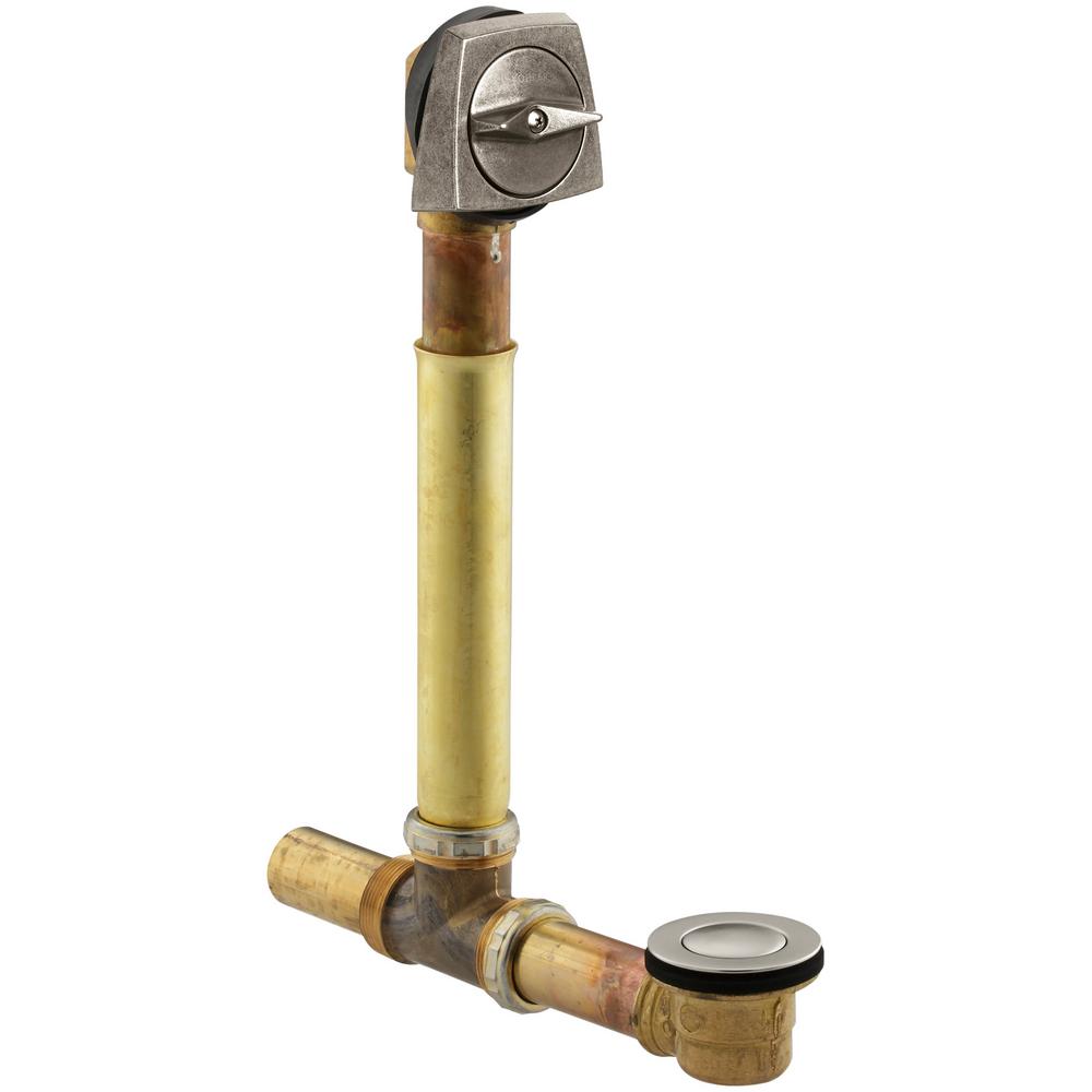Vintage Nickel Drain Parts Plumbing Repair The Home Depot Adjule Pop Up Bathtub Drain In Vintage