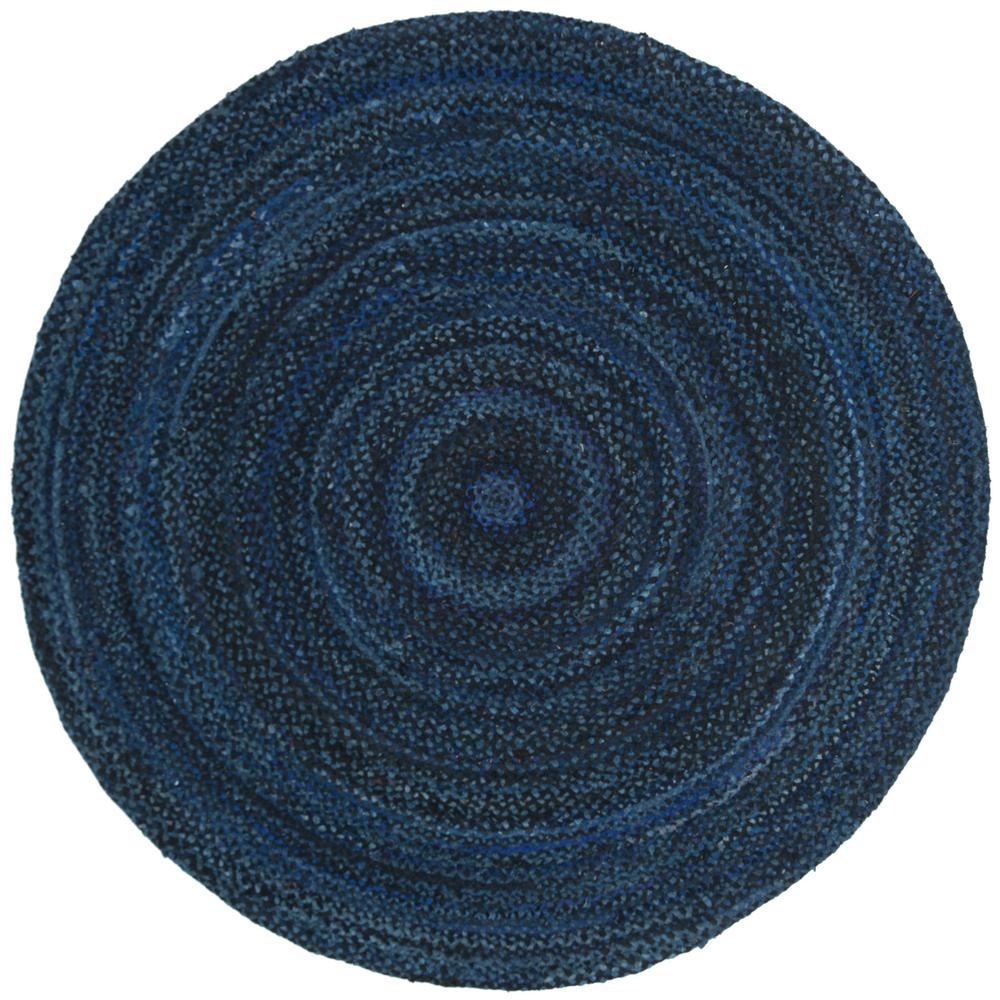Safavieh Braided Navy/Ivory 5 ft. x 5 ft. Round Area RugBRD701N5R The Home Depot