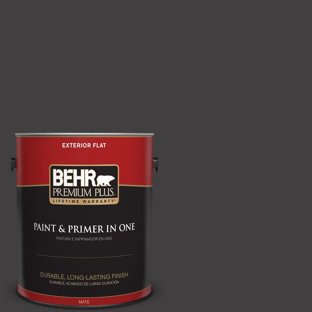 BEHR Premium Plus 1gal. N5107 Blackout Flat Exterior Paint430001 The Home Depot