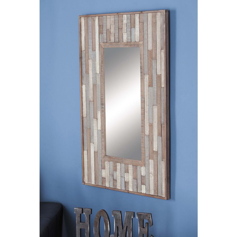 Litton Lane 36 In X 24 Rectangular Slat Framed Wall Mirror Rectangular Slat Framed Wall Mirror