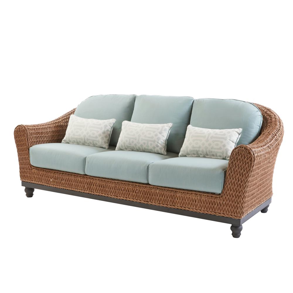 Home Decorators Collection Fra60624atsw Camden Light Brown Wicker Outdoor Sofa Brickseek