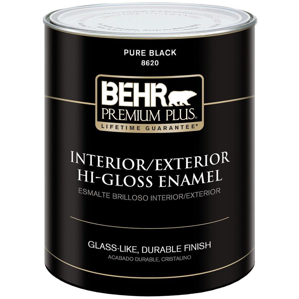 BEHR Premium Plus 1qt. Black HiGloss Low VOC Interior