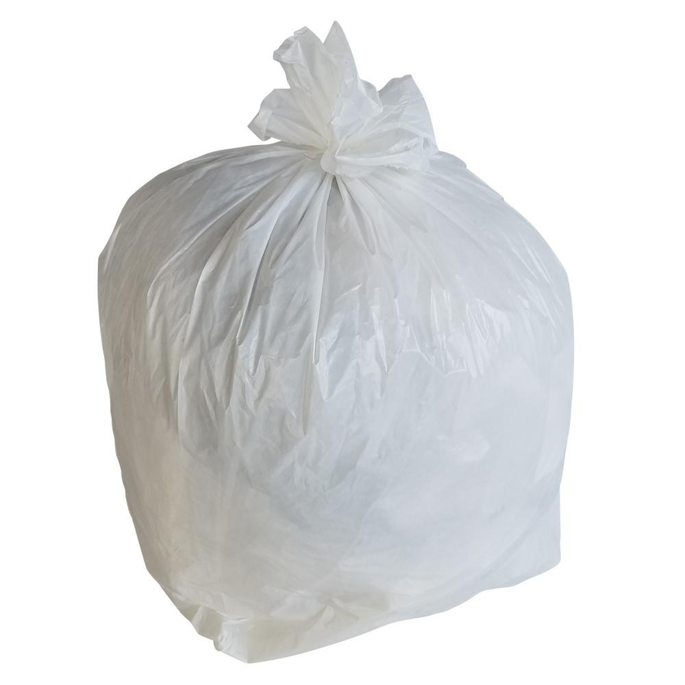 33 Gal. 0.7 Mil White Trash Bags 