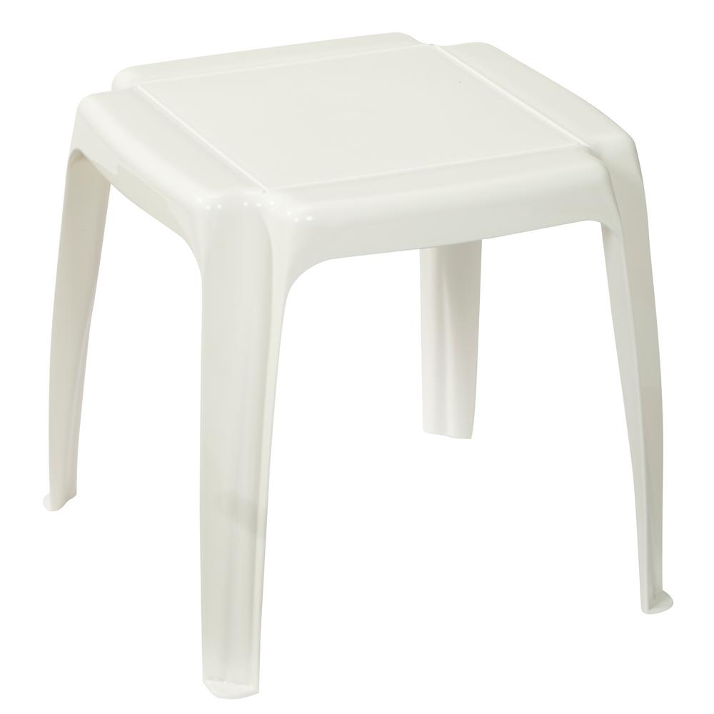 White Stacking Patio Side Table 8115 48 4300 The Home Depot White Stacking Patio Side Table 8115 48