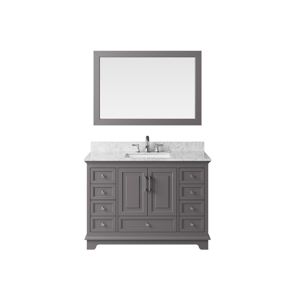 Exclusive Heritage 48 in. Vanity in Taupe Grey with Marble Vanity Top