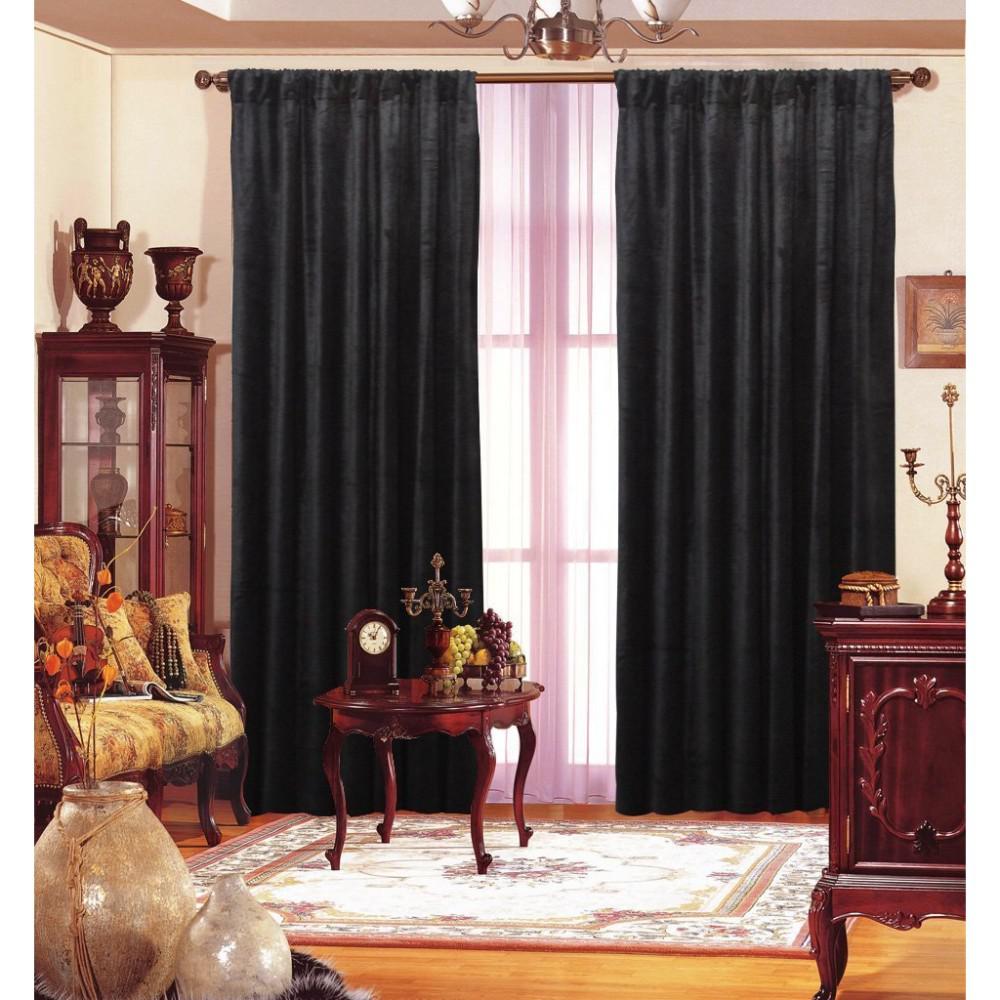 Benzara 1 In W X 55 In L Cotton And Rayon Window Panel In Black