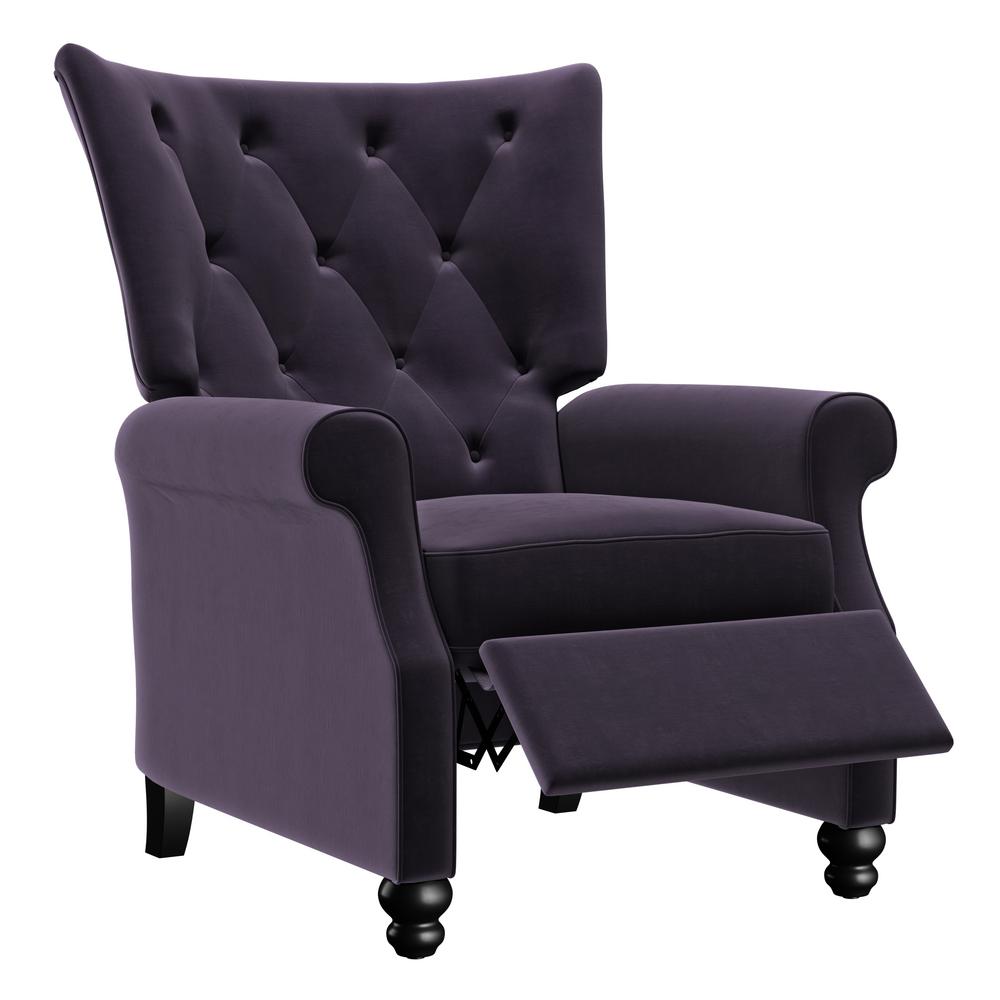 ProLounger Deep Purple Velvet Push Back ReclinerA157346 The Home Depot