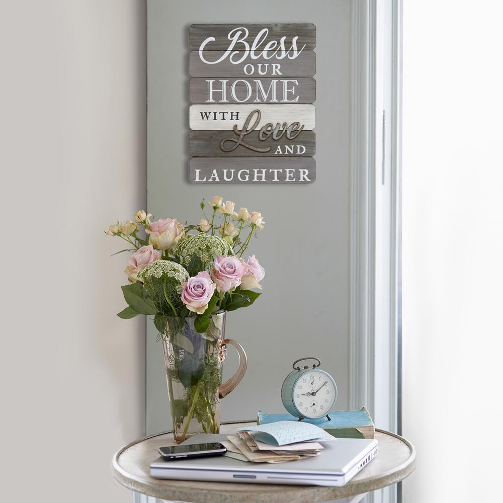 Stratton Home Decor Bless Our Home With Love And Laughter Wall Art S07685 The Home Depot