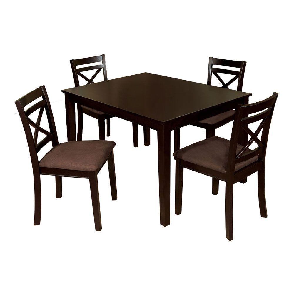 Venetian Worldwide Weston I 5 Piece Espresso Dining Set Cm3400t 5pk The Home Depot