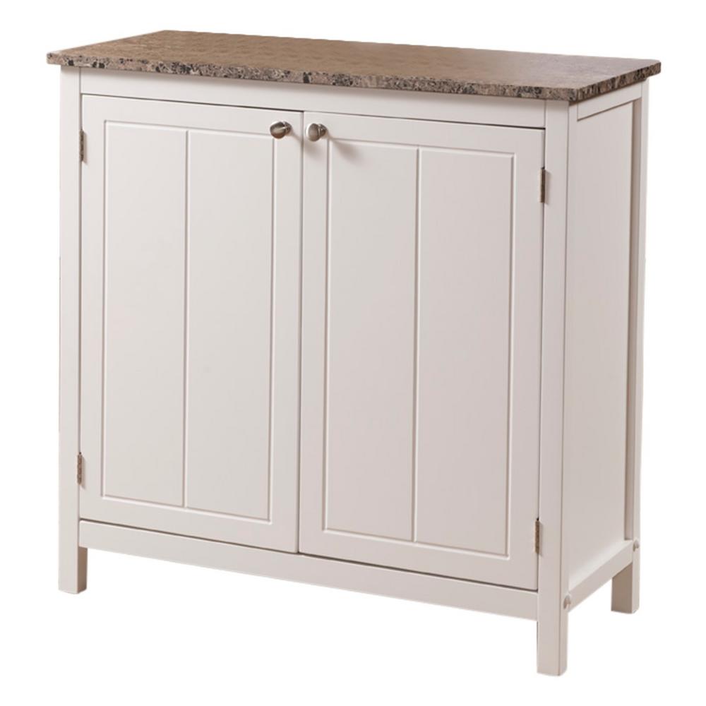 White Kitchen Island Cabinet kings brand furniture white with marble finish top kitchen storage cabinet