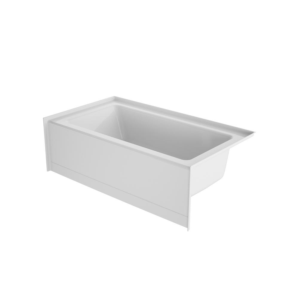 JACUZZI PROJECTA 60 in. x 32 in. Acrylic Left Drain Rectangular Low ...