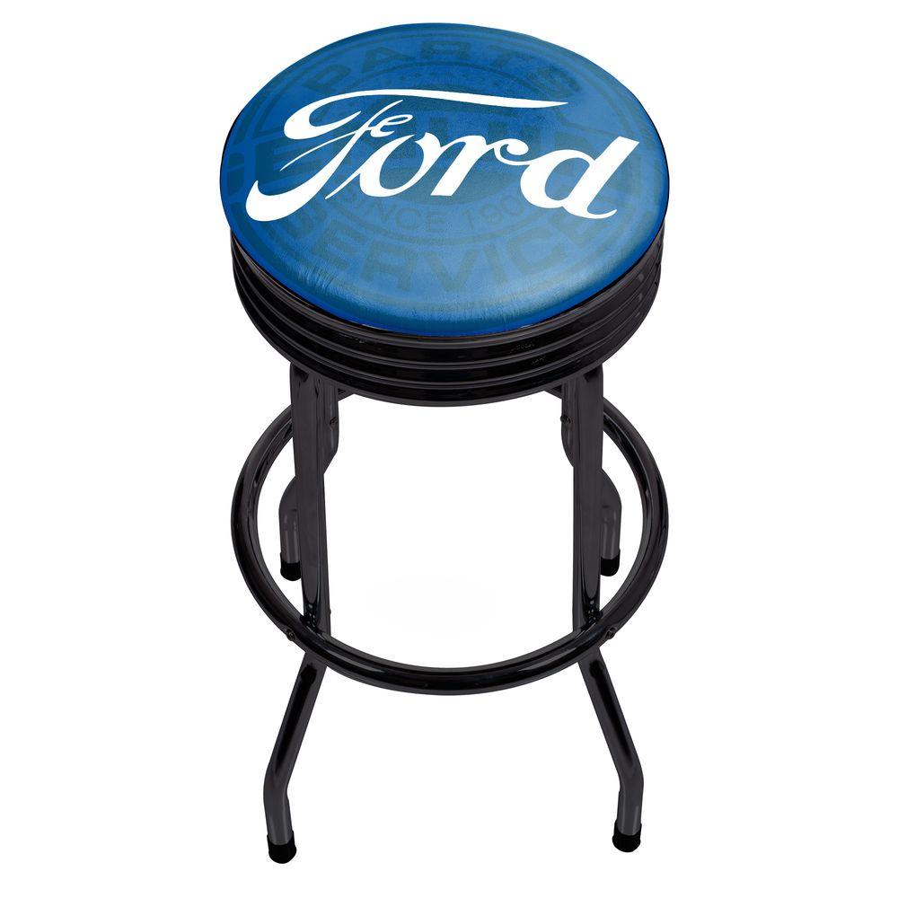 Trademark Genuine Parts 29 In Chrome Swivel Cushioned Bar Stool Chrome Swivel Cushioned Bar Stool