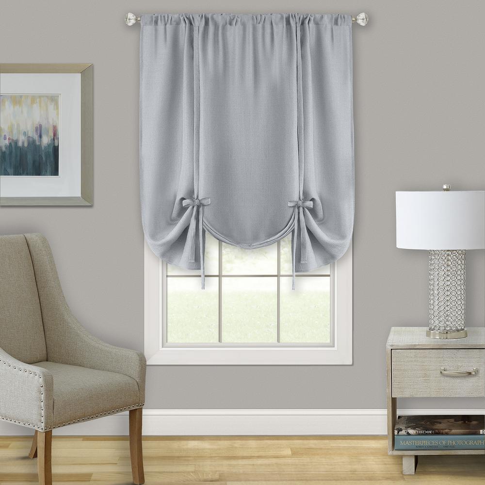 Achim Darcy Grey Polyester Light Filtering Window Curtain Tie Up
