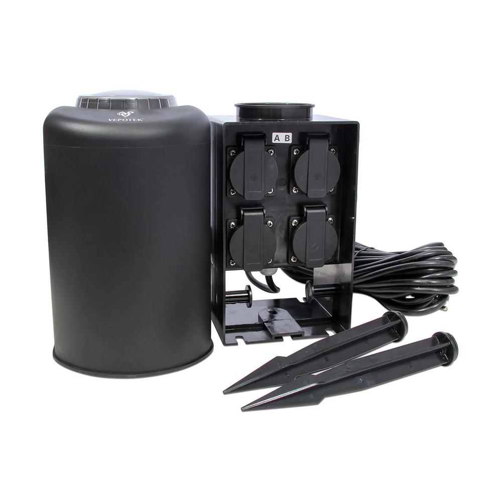 Vepotek Weatherproof Outdoor Pond/Landscape Power Extension Station