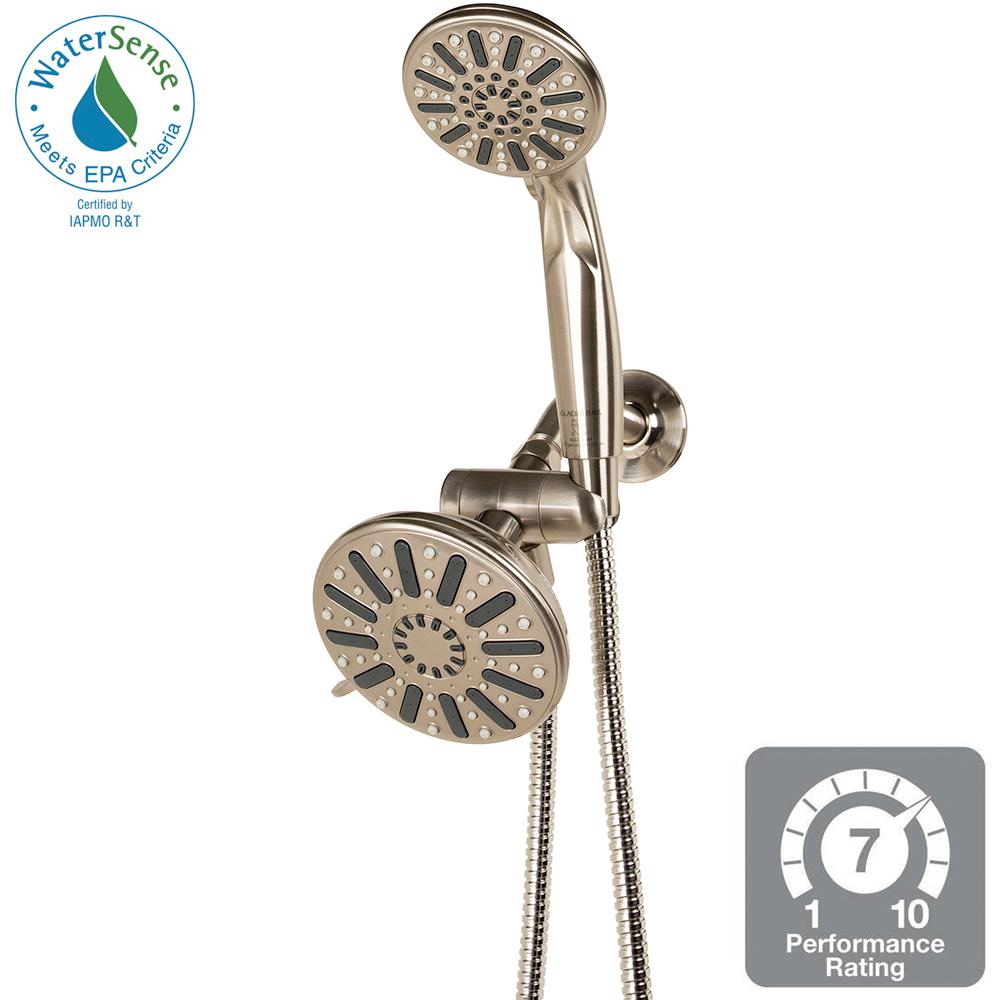 Glacier Bay 6 Spray Hand Shower And Showerhead Combo Kit In Brushed Glacier Bay 6 Spray Hand Shower And Showerhead Combo Kit In Brushed Nickel