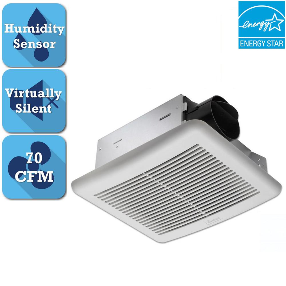 Delta Breez Slim Series 70 Cfm Wall Or Ceiling Bathroom Exhaust Fan Delta Breez Slim Series 70 Cfm Wall Or Ceiling Bathroom Exhaust Fan With Humidity Sensor
