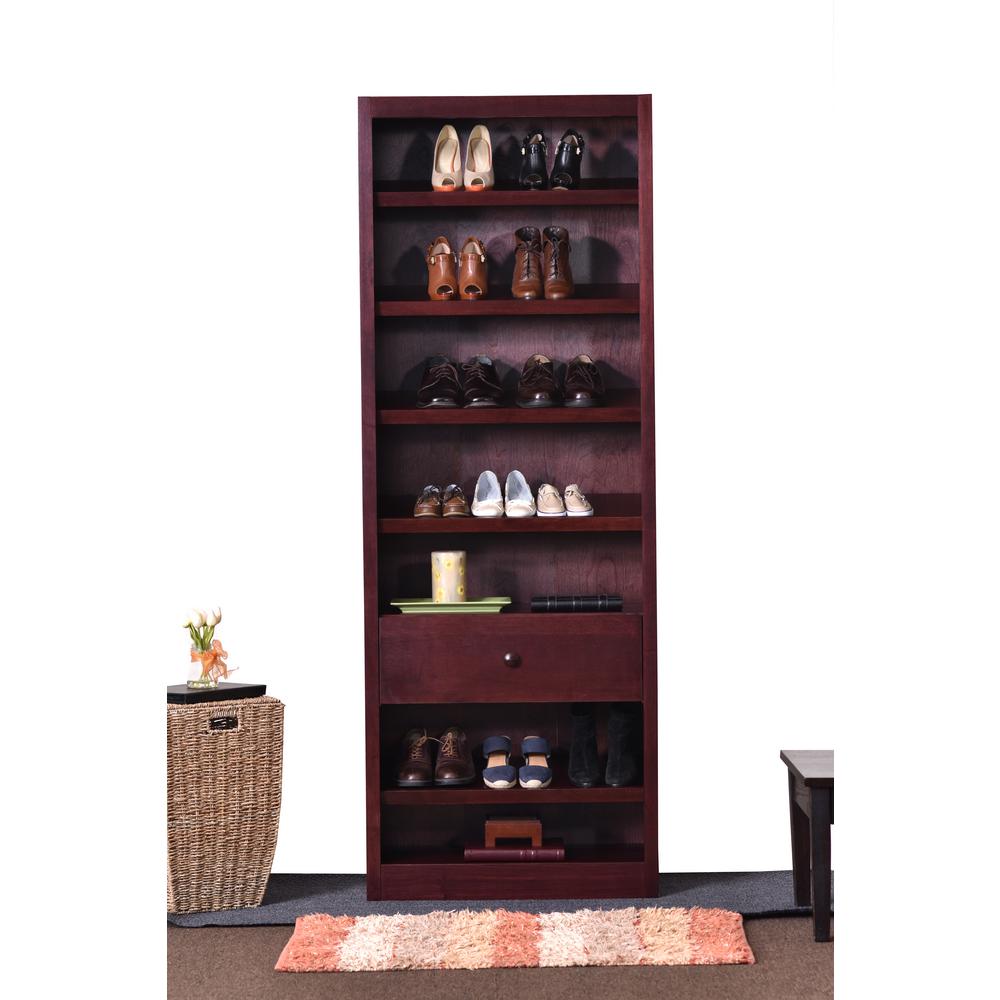 Concepts In Wood 20 Pair Wood Shoe Rack With 7 Shelves And Storage