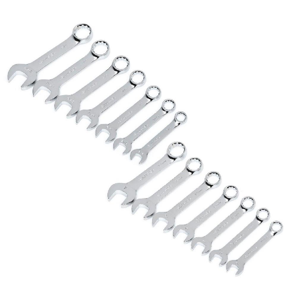 7 Piece Stubby Combination Wrench Set SAE w// Storage Rack Case 3//8/" to 3//4/" New