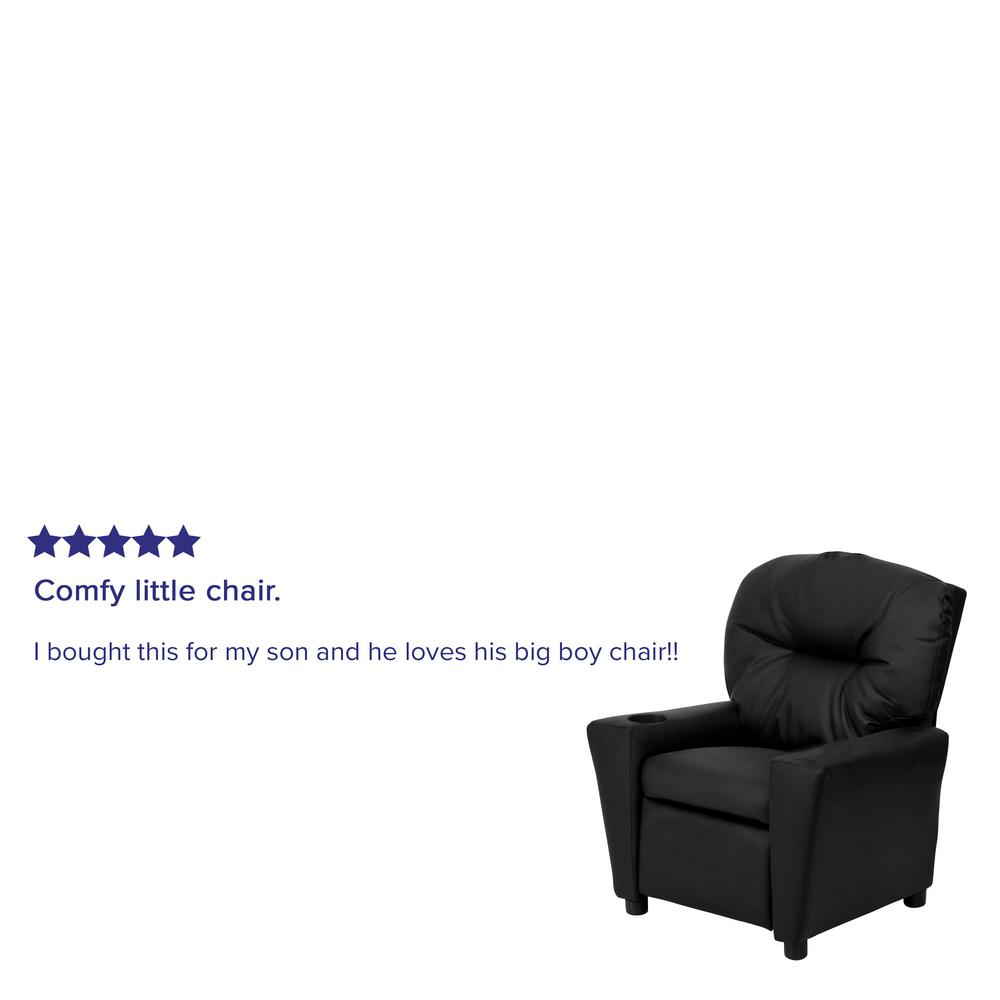 kids black leather chair