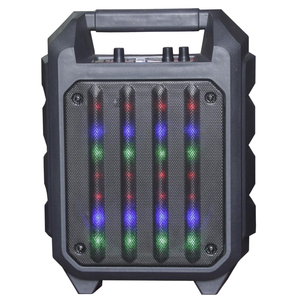 QFX Portable Rugged Bluetooth Speaker with 6.5 in. Woofer, Disco Lights ...