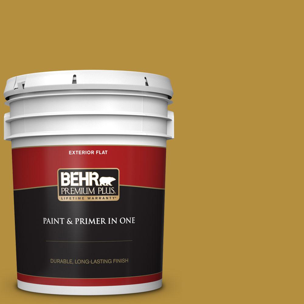 BEHR PREMIUM PLUS 5 gal. 370D7 Gold Flat