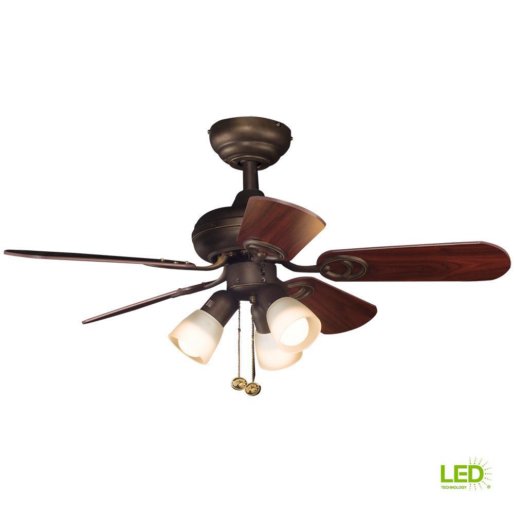 Hampton Bay San Marino 36 In Led Indoor Oil Rubbed Bronze Ceiling