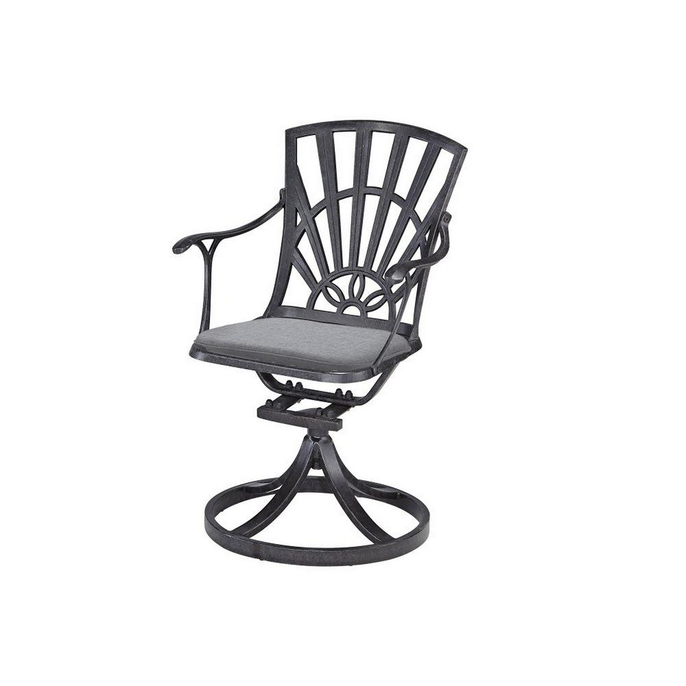 Homestyles Largo Swivel Patio Chair With Cushions 5560 53c The Home Depot