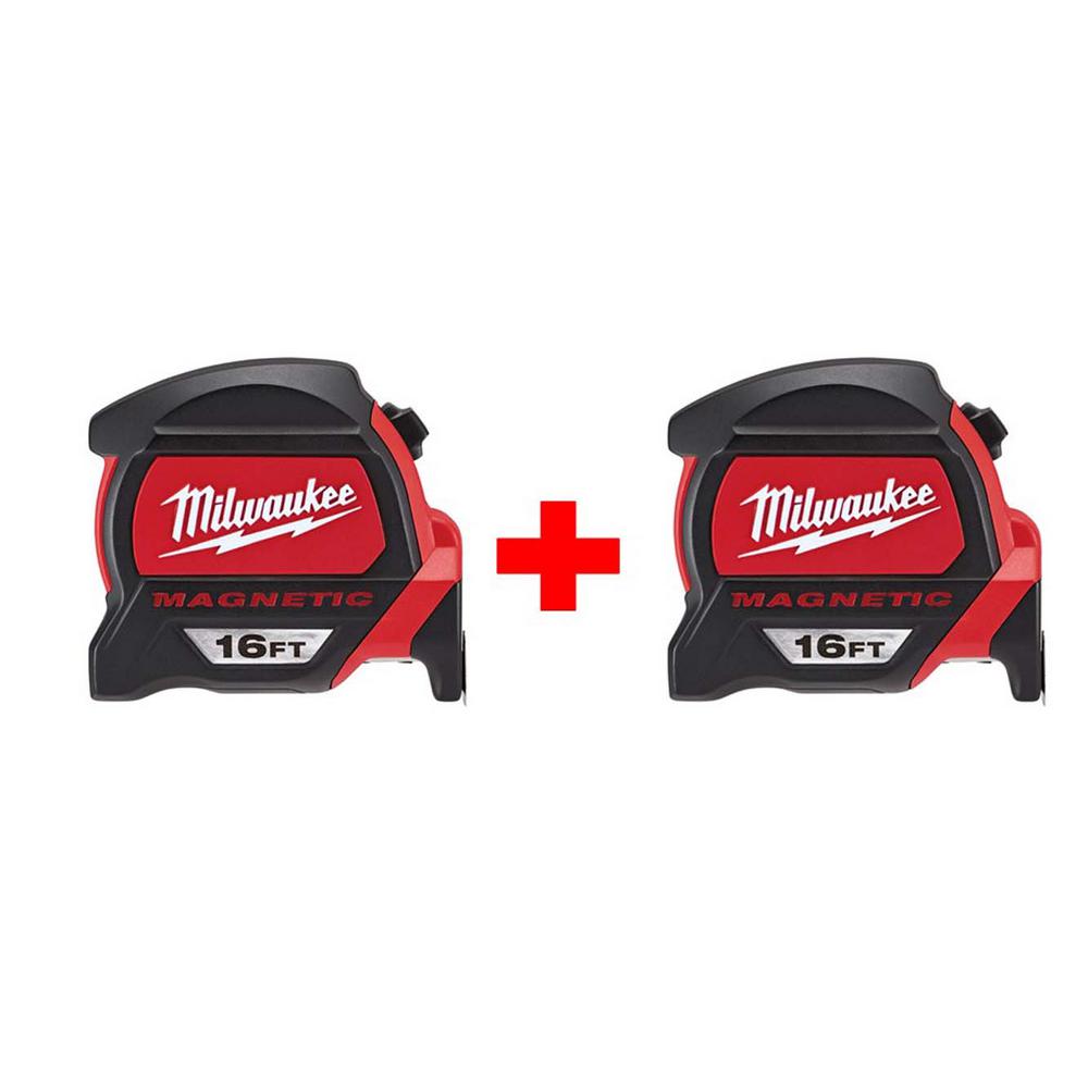 2-Pack Milwaukee 16 ft. Premium Magnetic Tape Measure