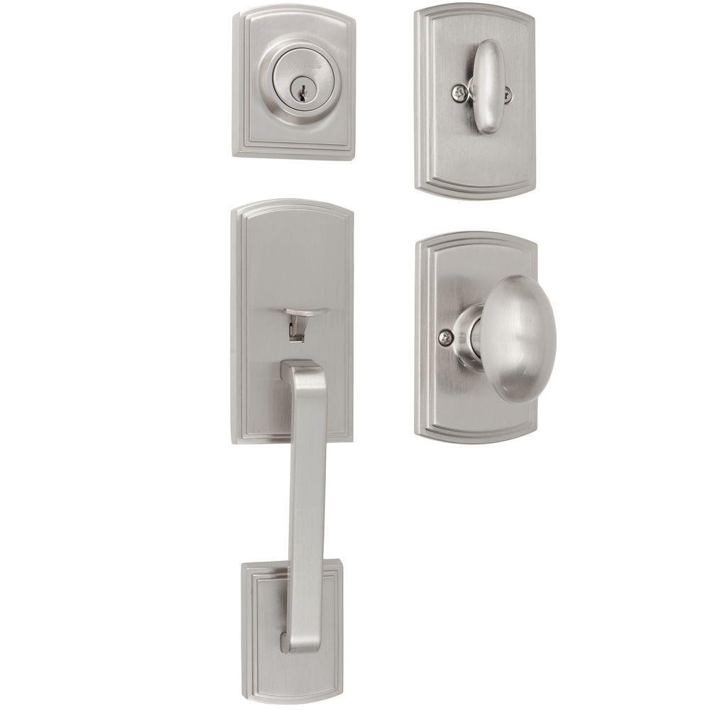 Delaney Visconti Satin Nickel Dummy Door Handleset With Canova