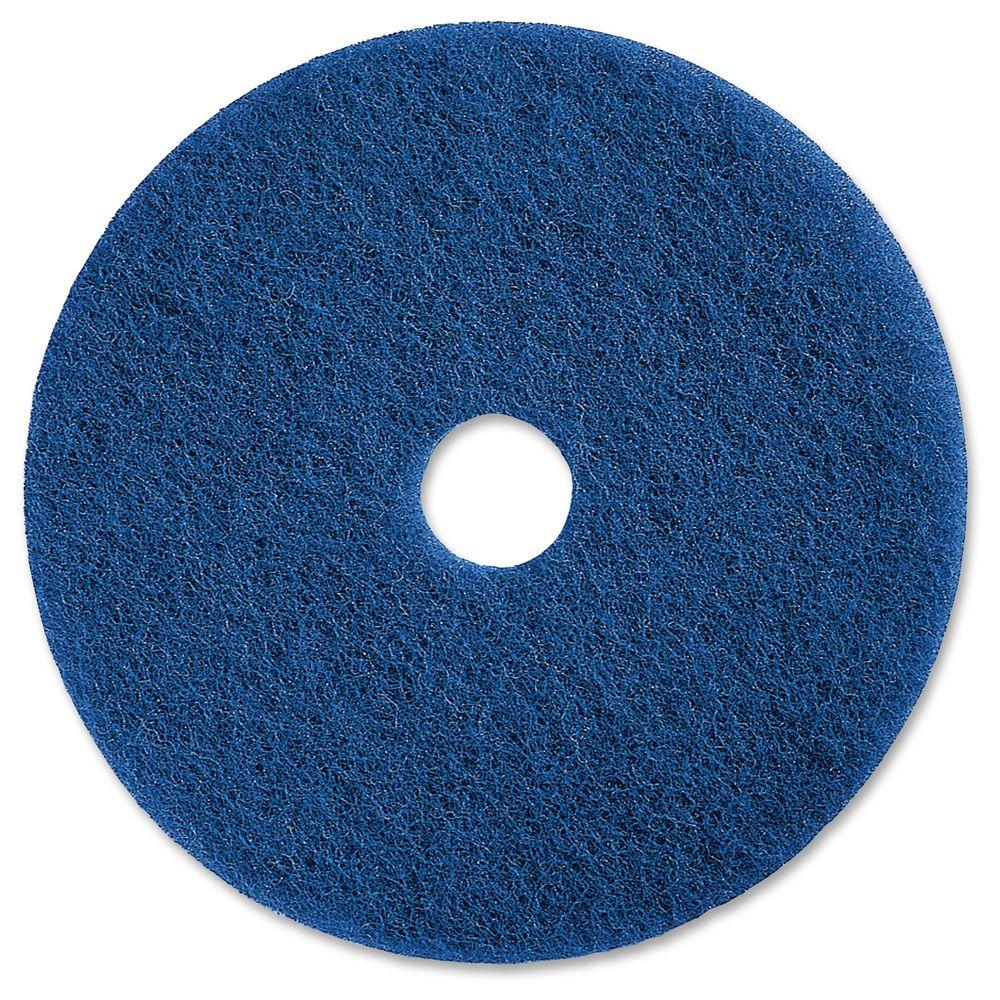 Genuine Joe 20 in. MediumDuty Blue Scrubbing Floor Pad (5 per Carton