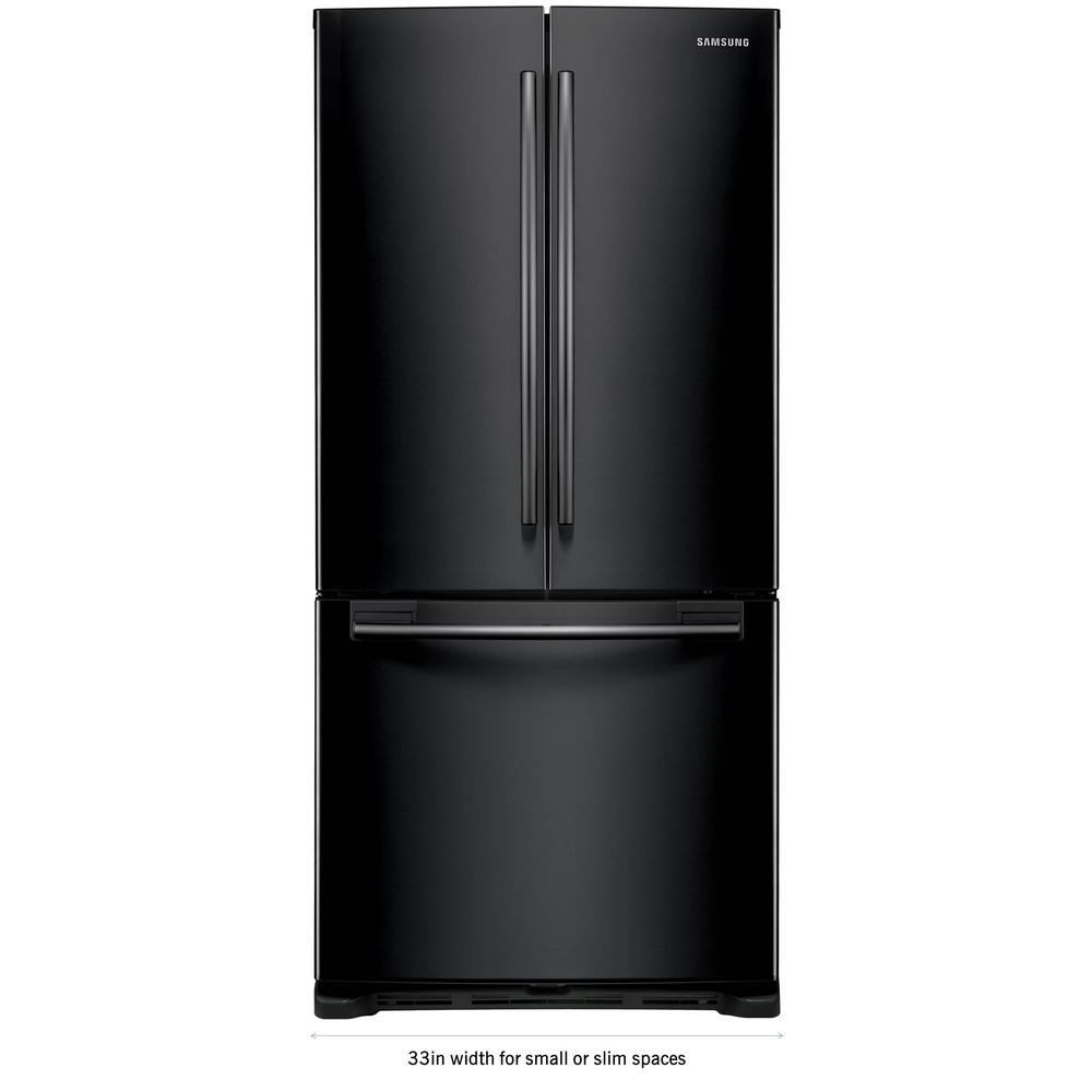 Samsung 33 In W 194 Cu Ft French Door Refrigerator In Black Rf20hfenbbc The Home Depot 5455