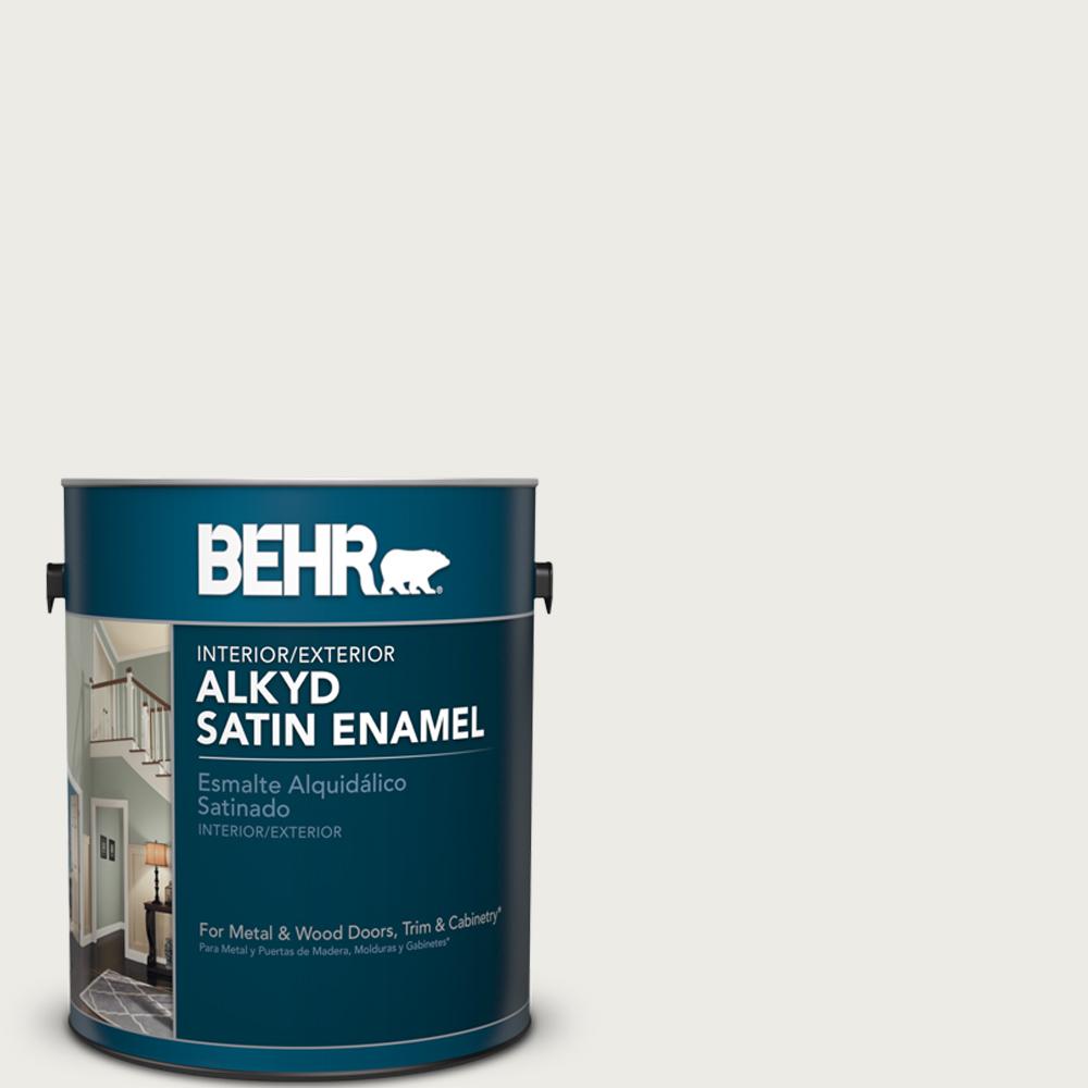 BEHR 1 gal. White Alkyd Satin Enamel Interior/Exterior Paint790001