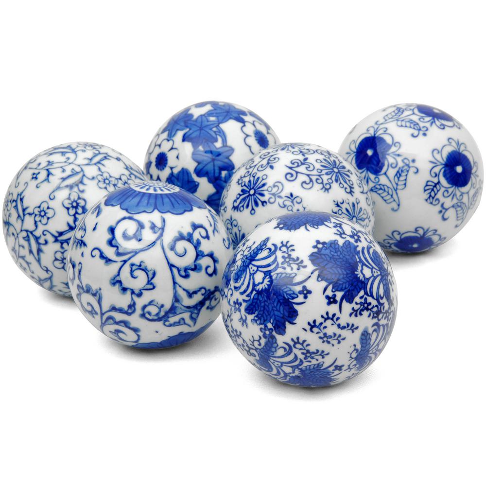 Oriental Furniture Oriental Furniture 3 In Blue And White Decorative Porcelain Ball Set Bw Ball2 Blu The Home Depot,Black And Gold Bedroom Chandelier