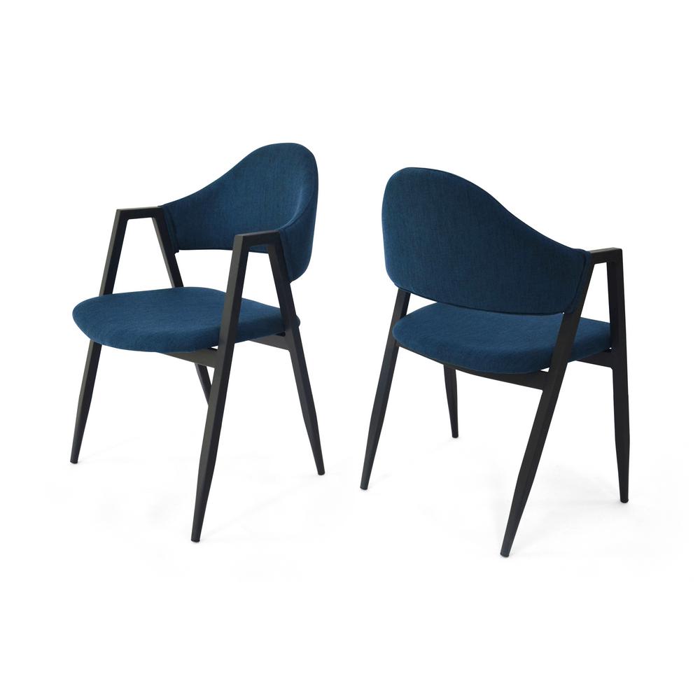 Walker Edison Furniture Company Open Back Blue Parsons