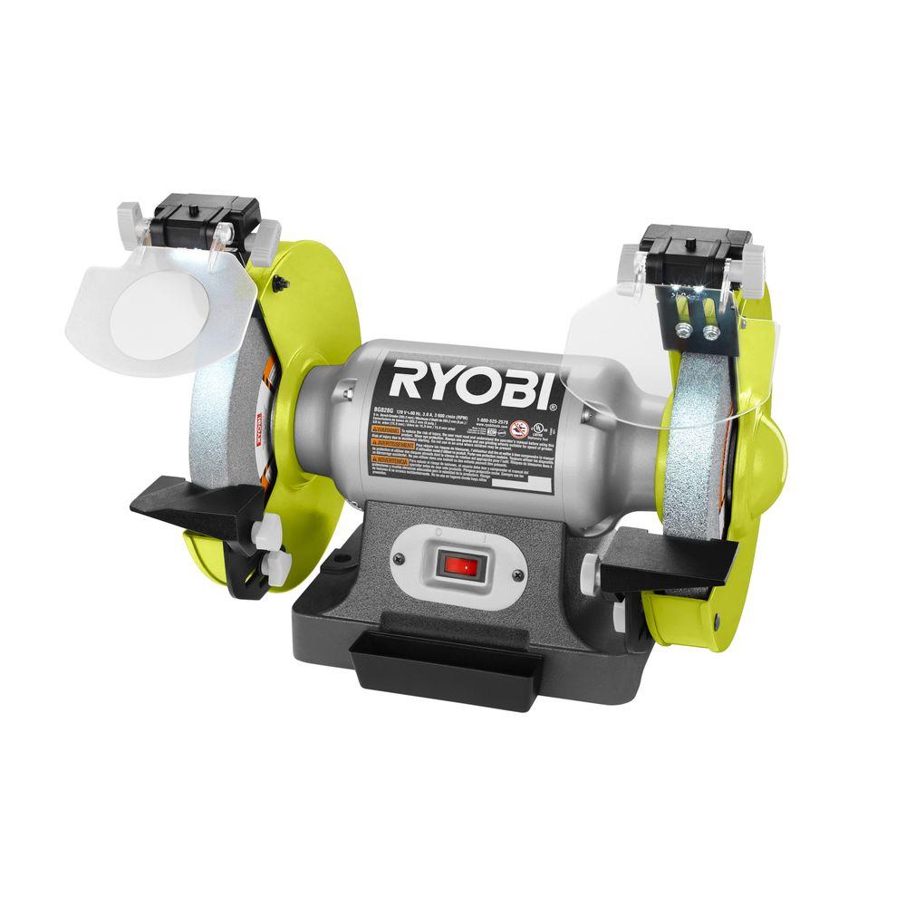 Ryobi 8 in. Bench Grinder GreenBG828G The Home Depot