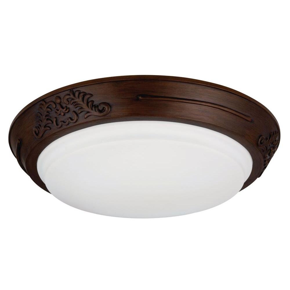 Lithonia Lighting Heritage 2 Light Brown Ebony Rosewood Lithonia Lighting Heritage 2 Light Brown Ebony Rosewood Fluorescent Flushmount