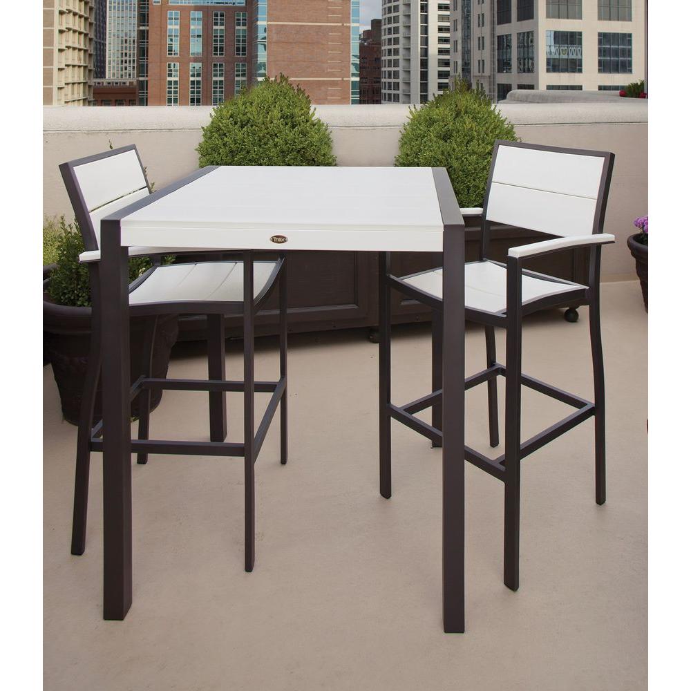 Trex Outdoor Furniture Surf City Textured Bronze 3 Piece Patio Bar